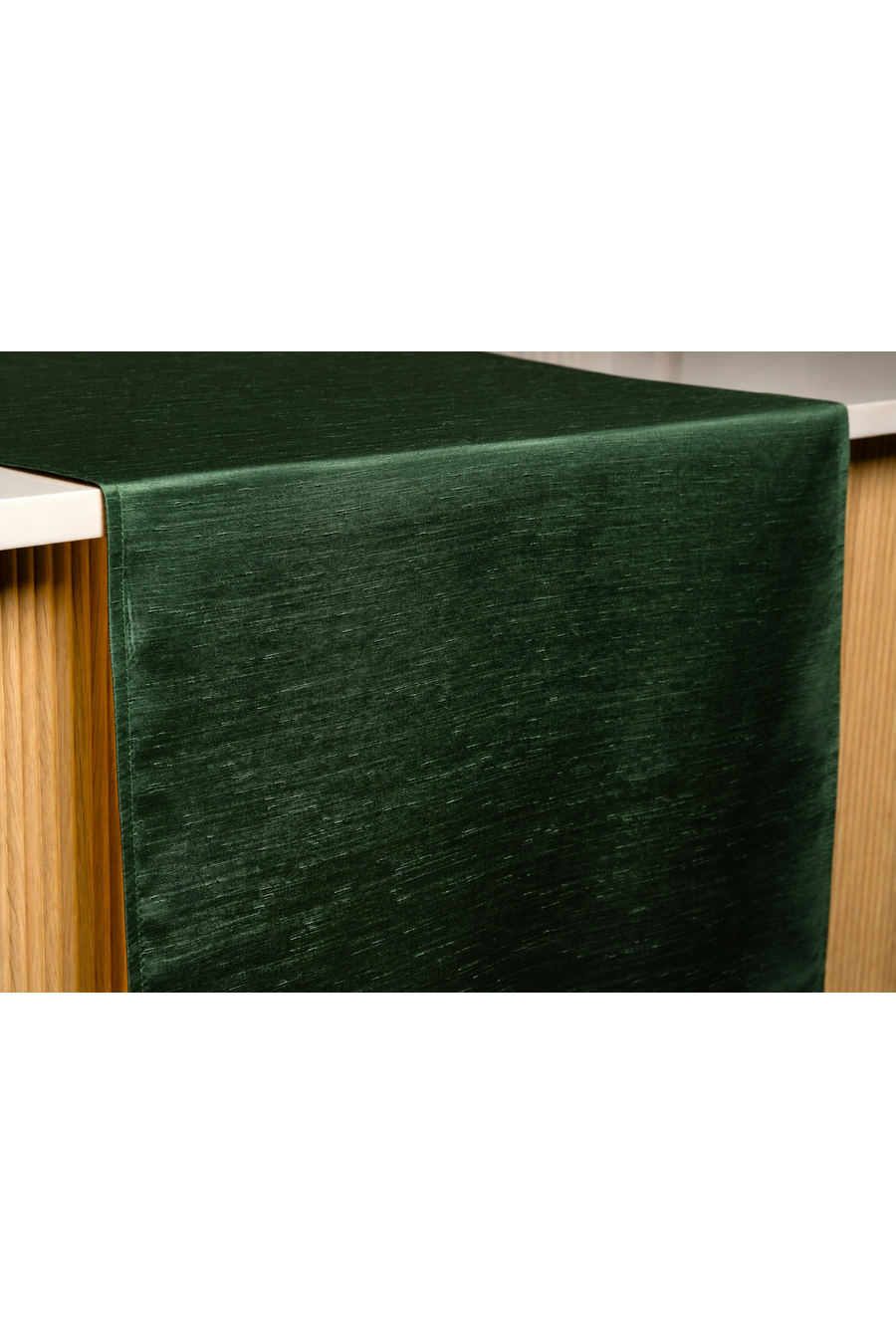 SHANTUNG Hunter Green Table Runner