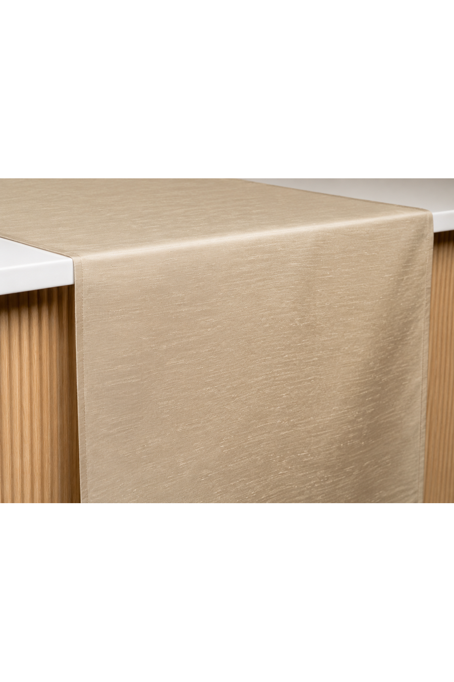 SHANTUNG Champagne Table Runner