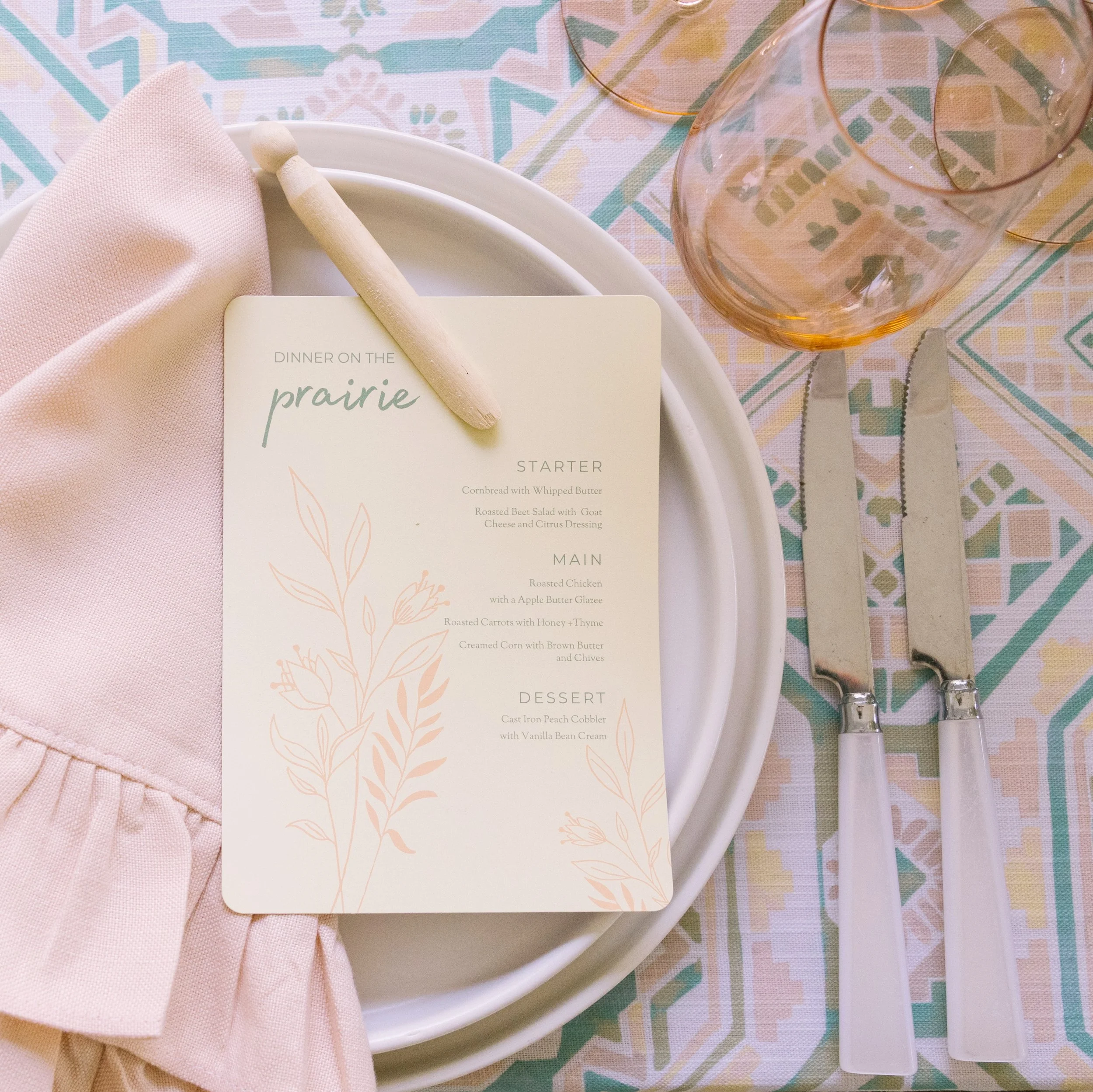 A little prairie charm, a few blush ruffles, and a table designed for a gathering. #ruffles 

Linen || Sol blush + Ruffled Collection

Photographer || @shyheartstudios 
Linens || @designwithzaffre 
Invitations || @minted 
Rentals || @townandcountry_e