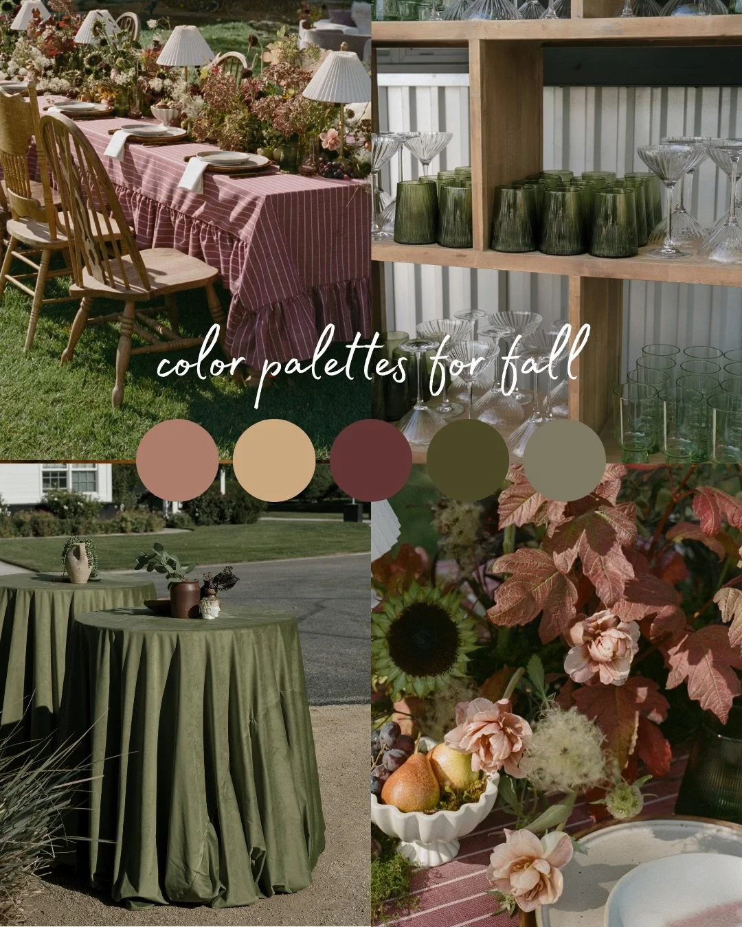 What does fall look like at your table?

For Thanksgiving, Friendsgiving, dinner parties, and every table in between. Save your favorite palette for the season ahead. 🍂

Design the table first.

Photography Credit 
Photo 1. @anyakernes 
Photo 2. @ho