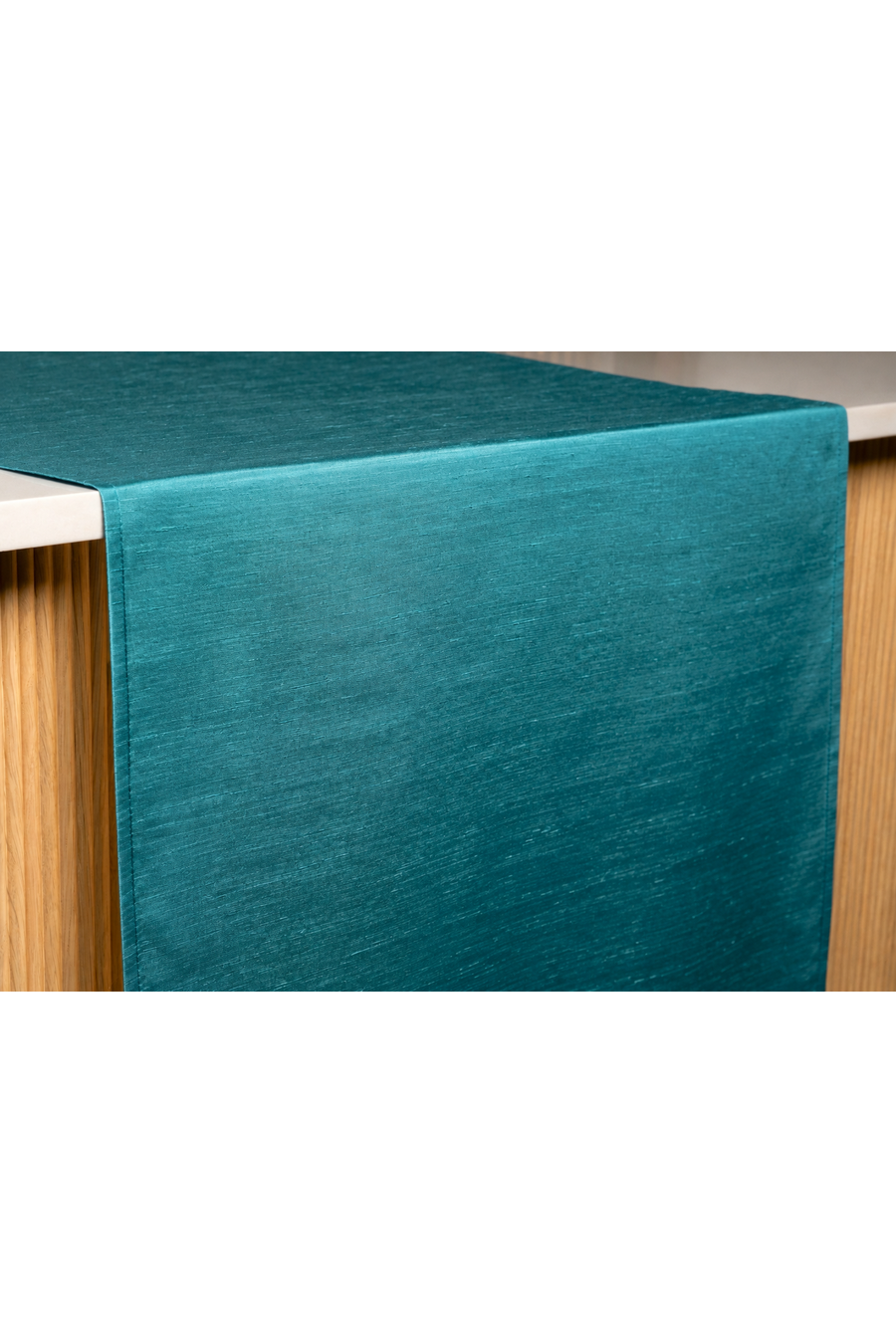 SHANTUNG Light Teal Table Runner