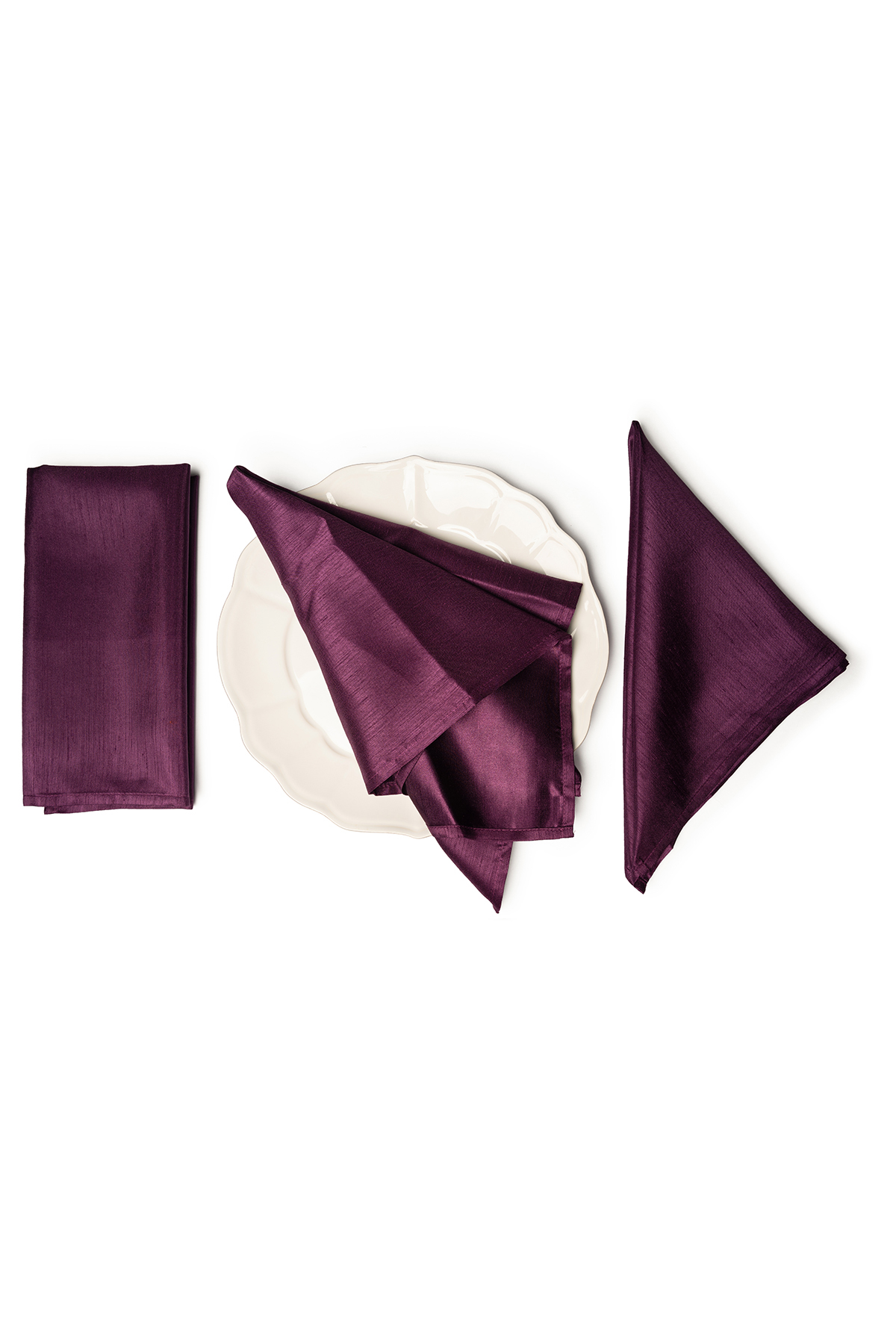 SHANTUNG Plum Napkins