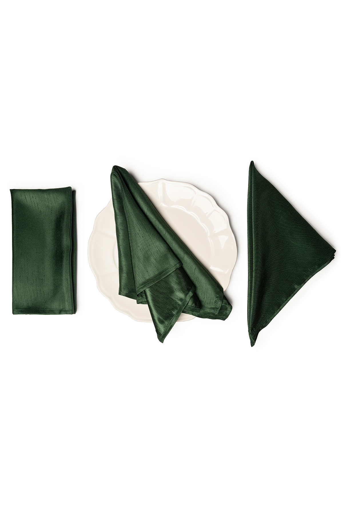 SHANTUNG Hunter Green Napkins