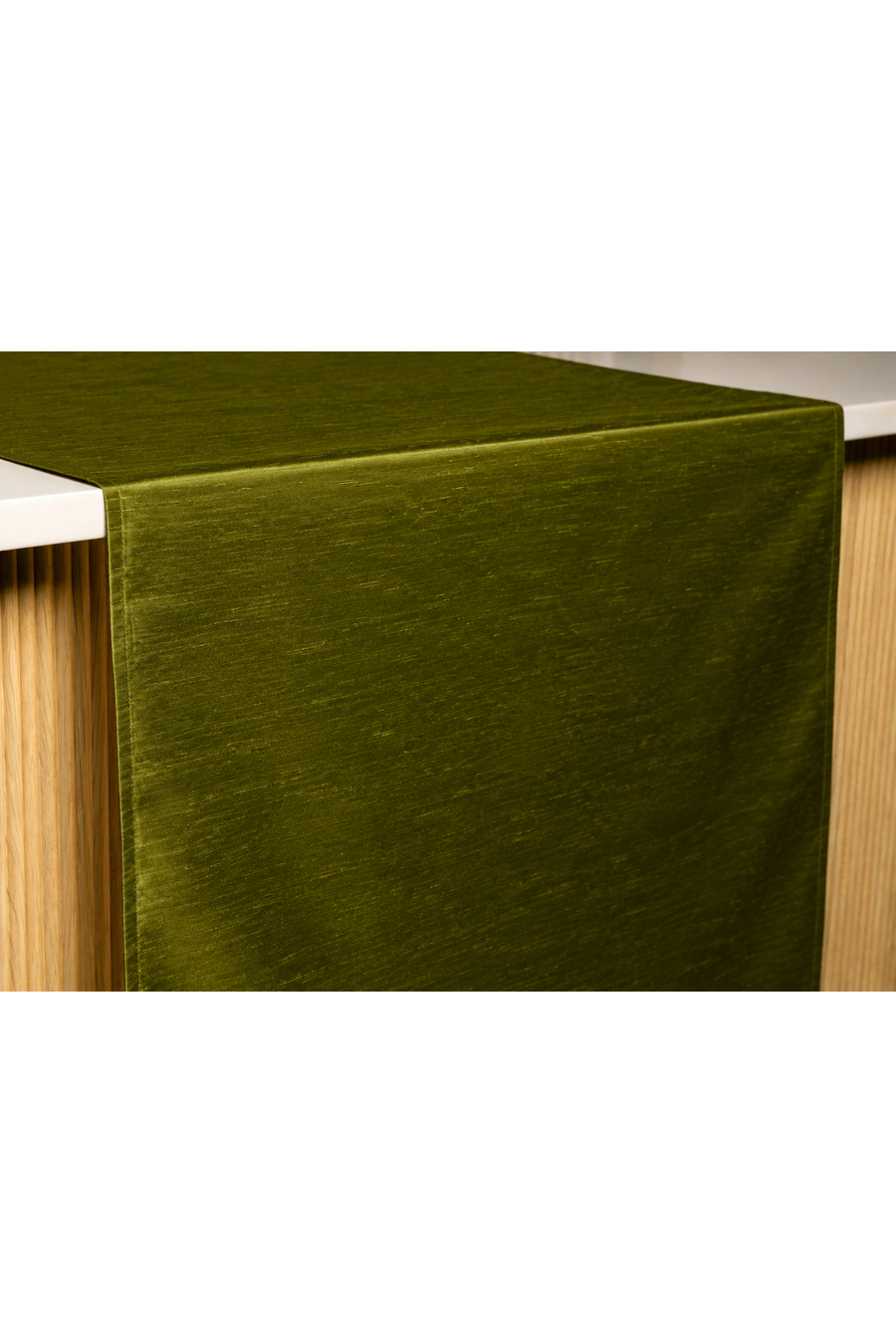 SHANTUNG Avocado Table Runner