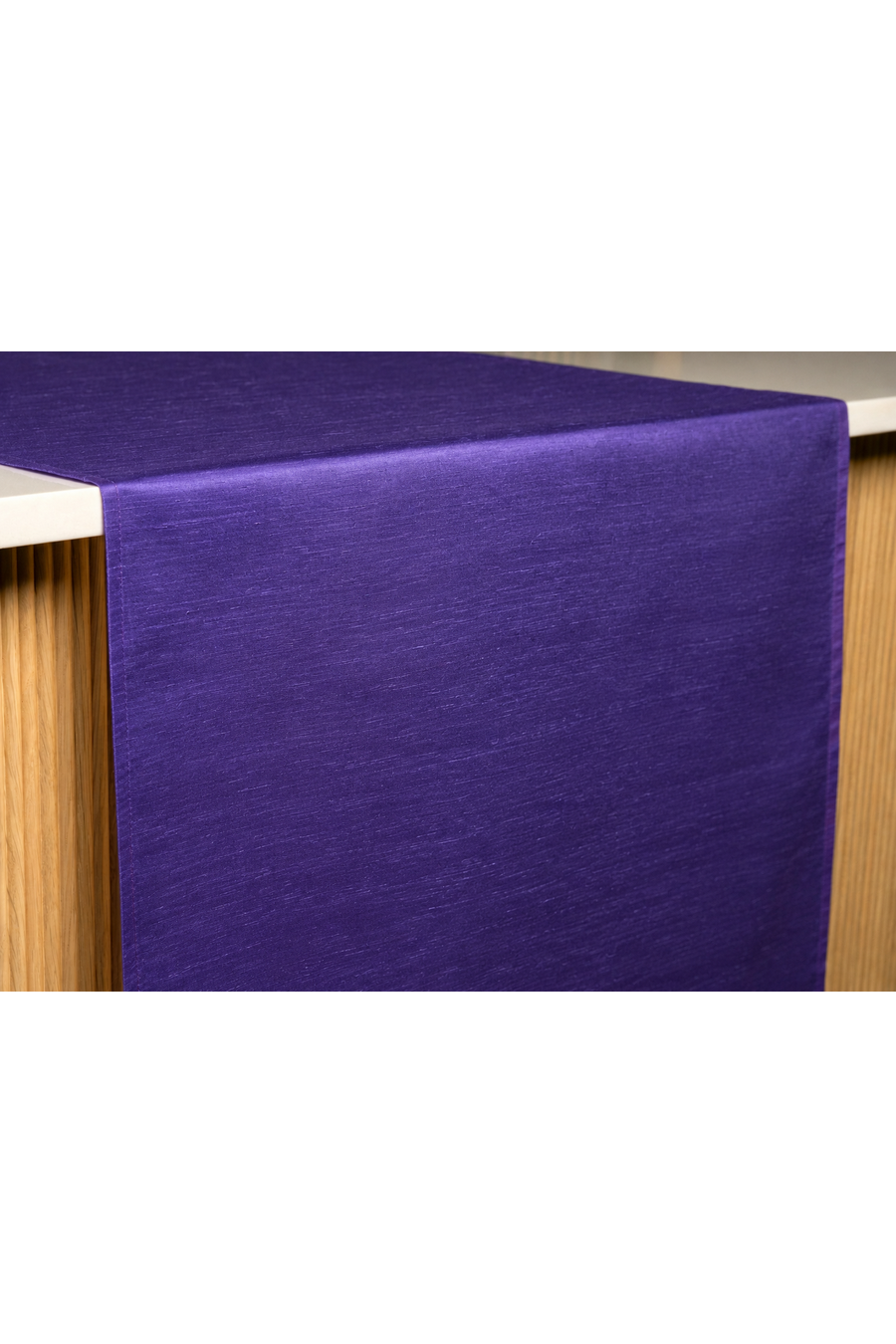 SHANTUNG Purple Table Runner
