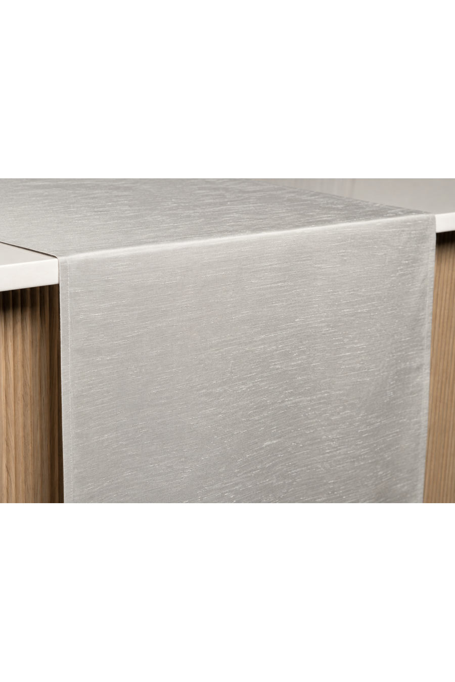 SHANTUNG Silver Table Runner