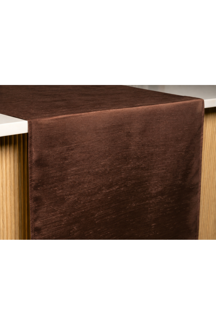 SHANTUNG Chocolate Table Runner