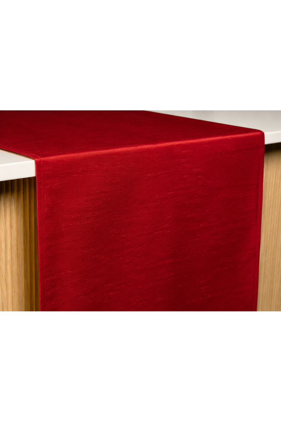 SHANTUNG Red Table Runner