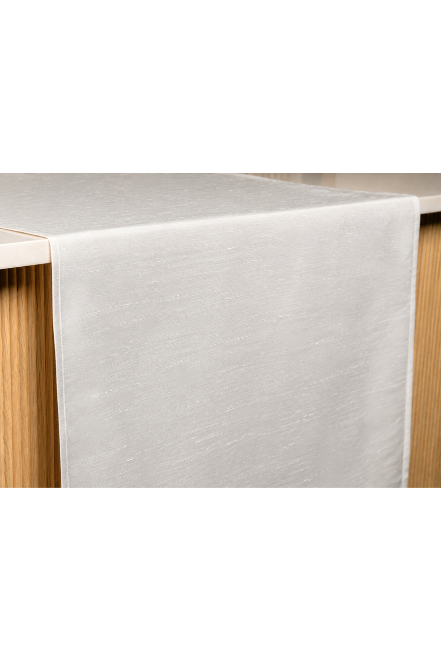 SHANTUNG White Table Runner