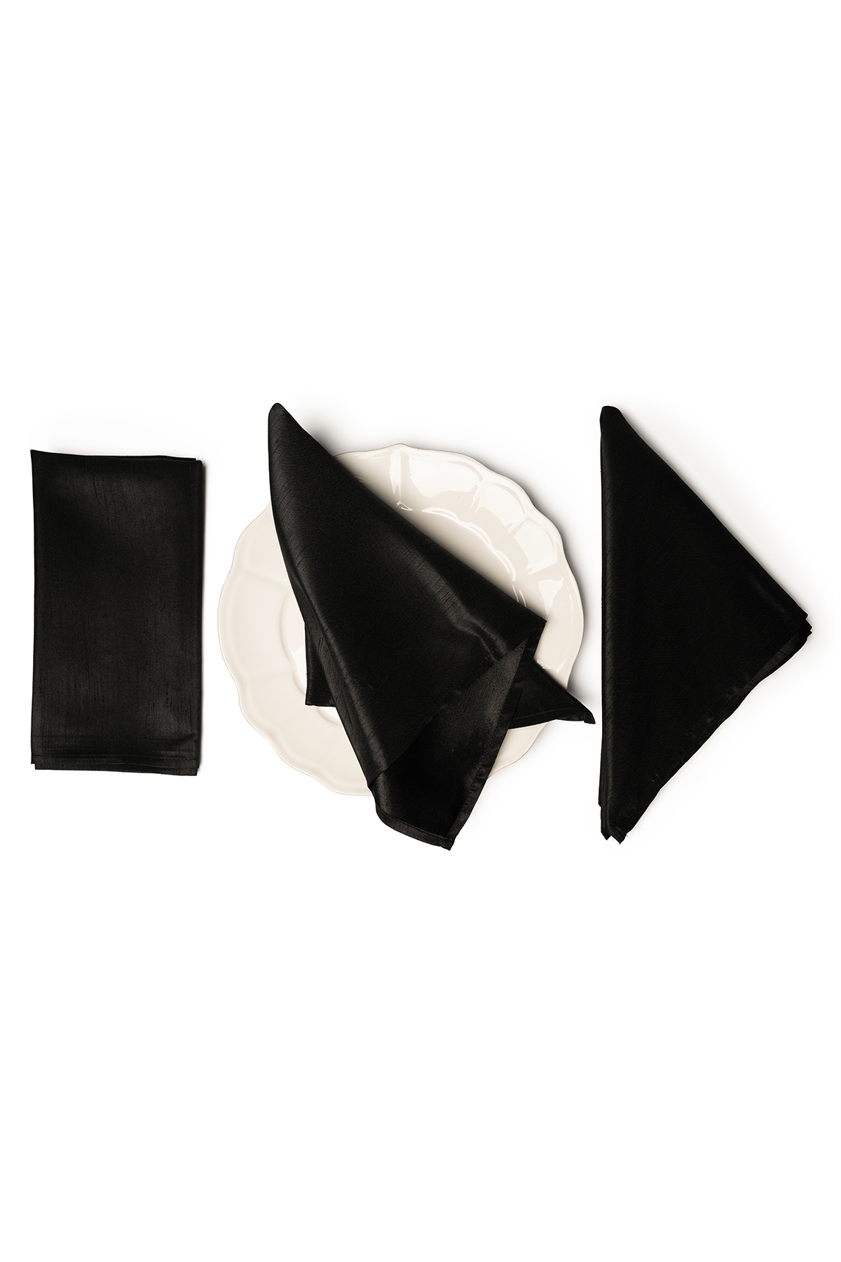 SHANTUNG Black Napkins