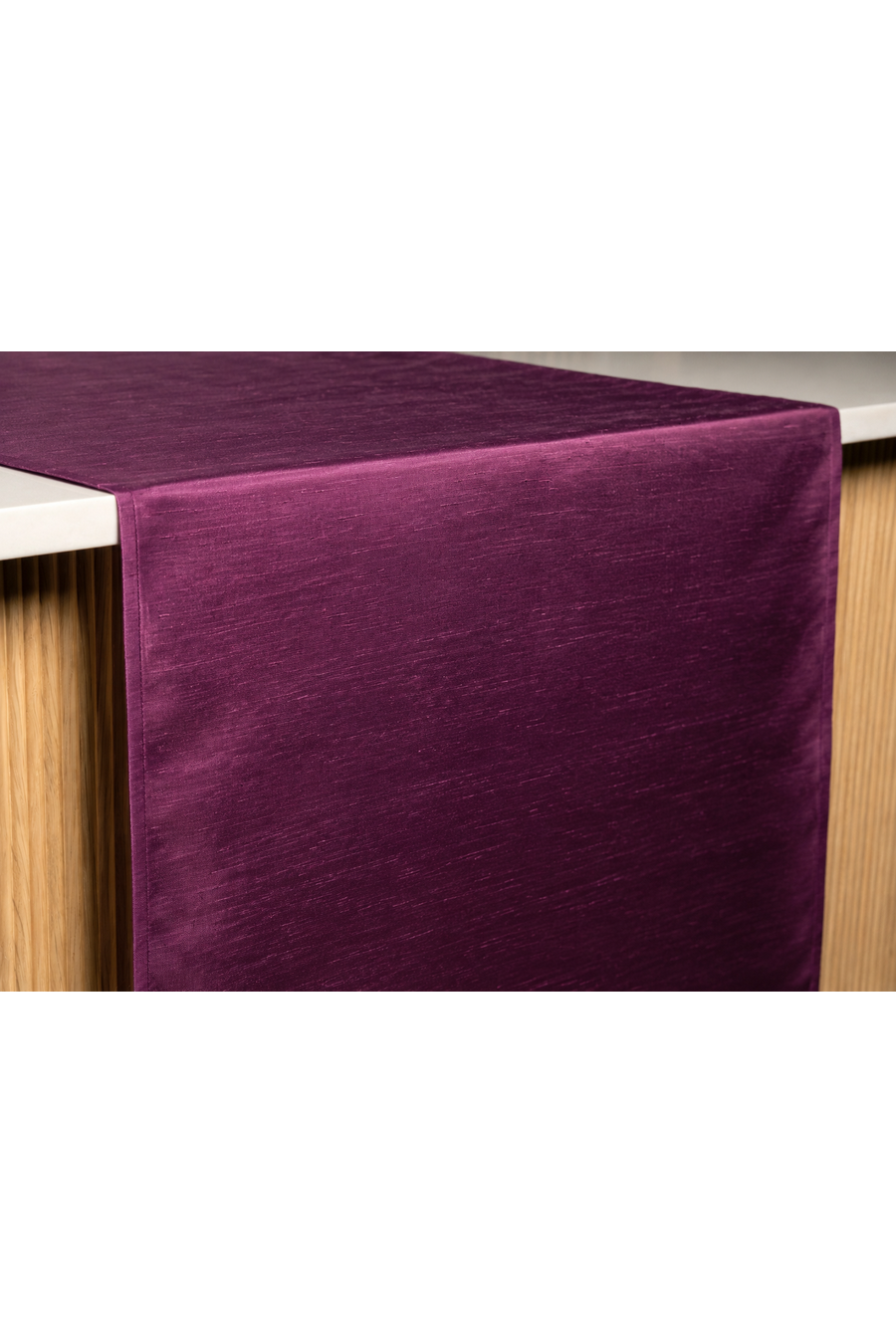 SHANTUNG Plum Table Runner