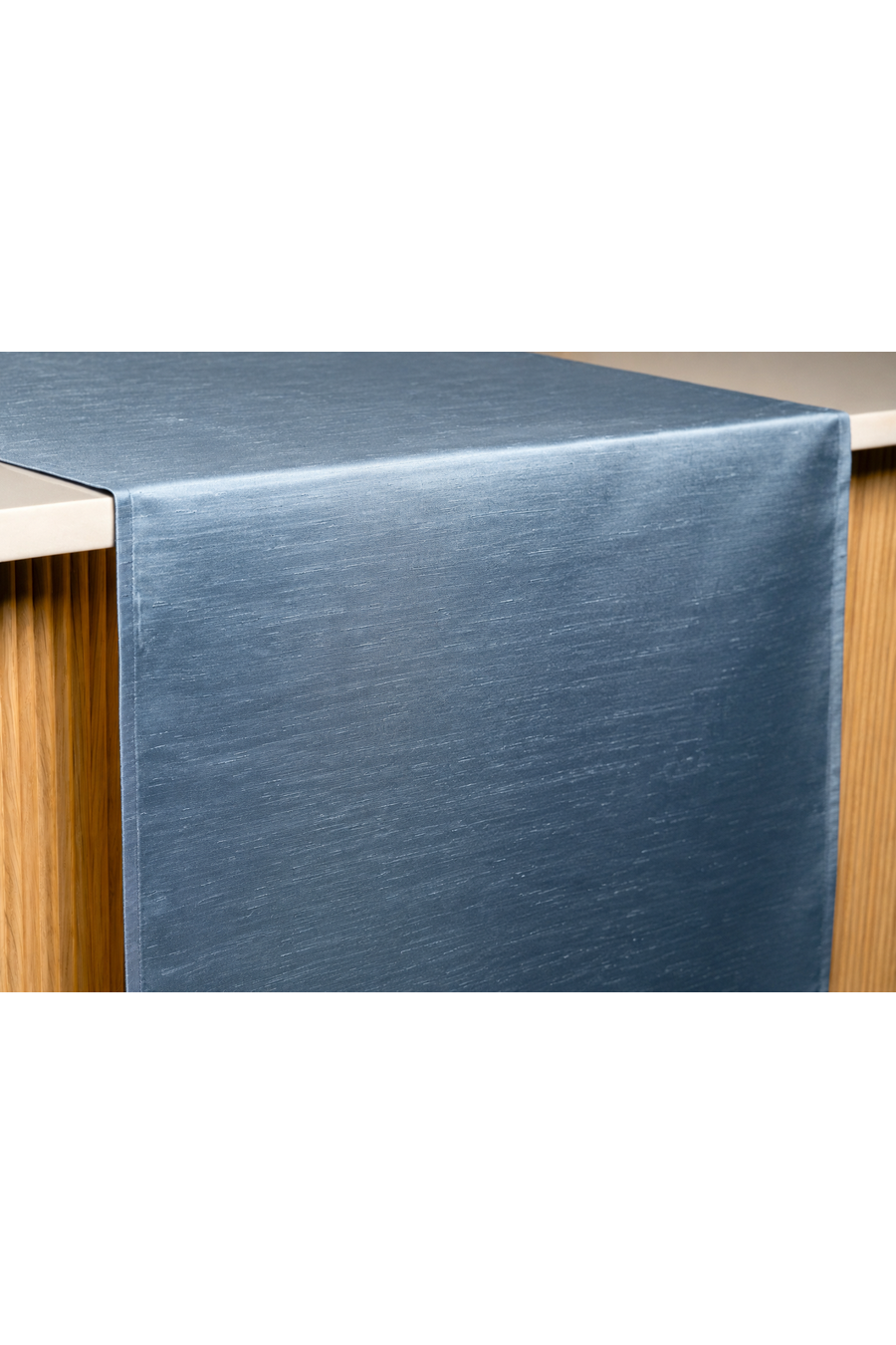SHANTUNG Slate Blue Table Runner
