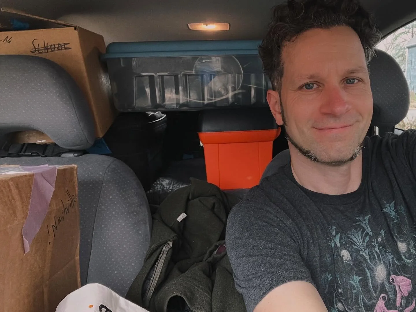 Micro-tour commences with a vehicle jammed full of jamboxes and performance gear. First stop: Nashville!