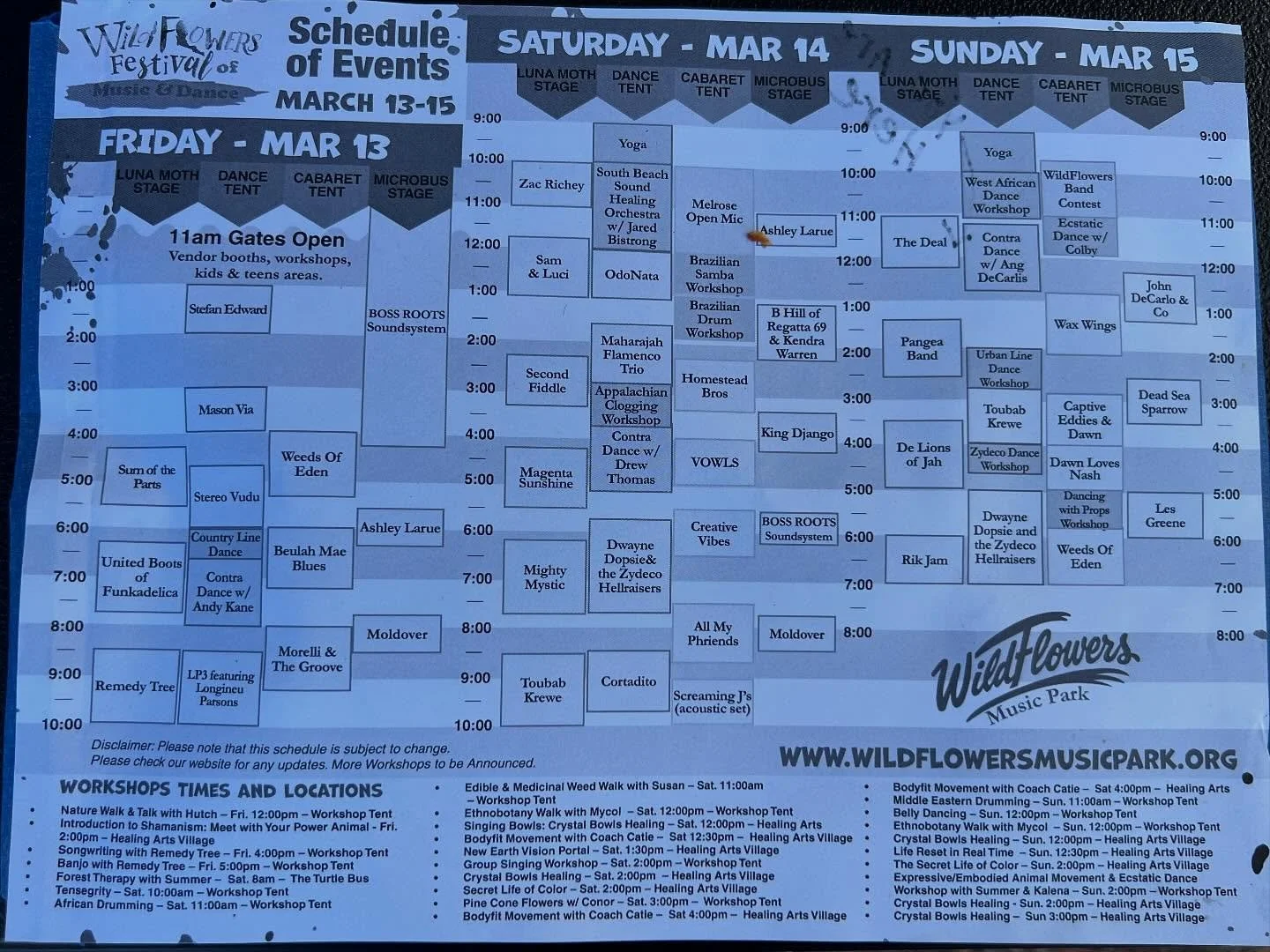 Second set at @wildflowersmusicpark tonight, 7:45pm on the Microbus stage. Syncomasher is in full effect nearby as well!