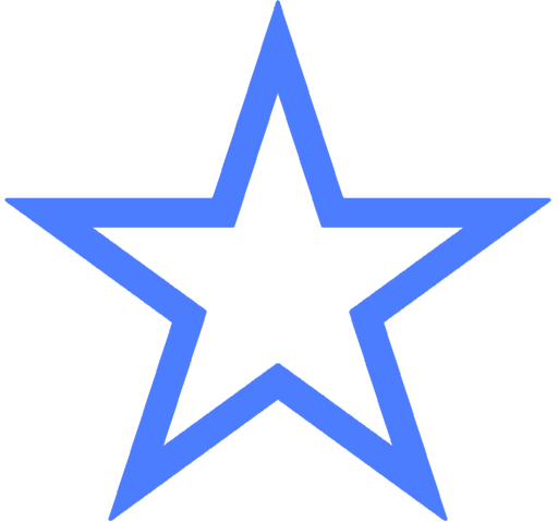Blue outline of a five-pointed star.