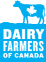 Blue logo with a cow and the text 'Dairy Farmers of America'