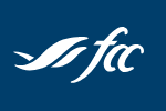 Logo with stylized blue and white design and the letters 'tfc'