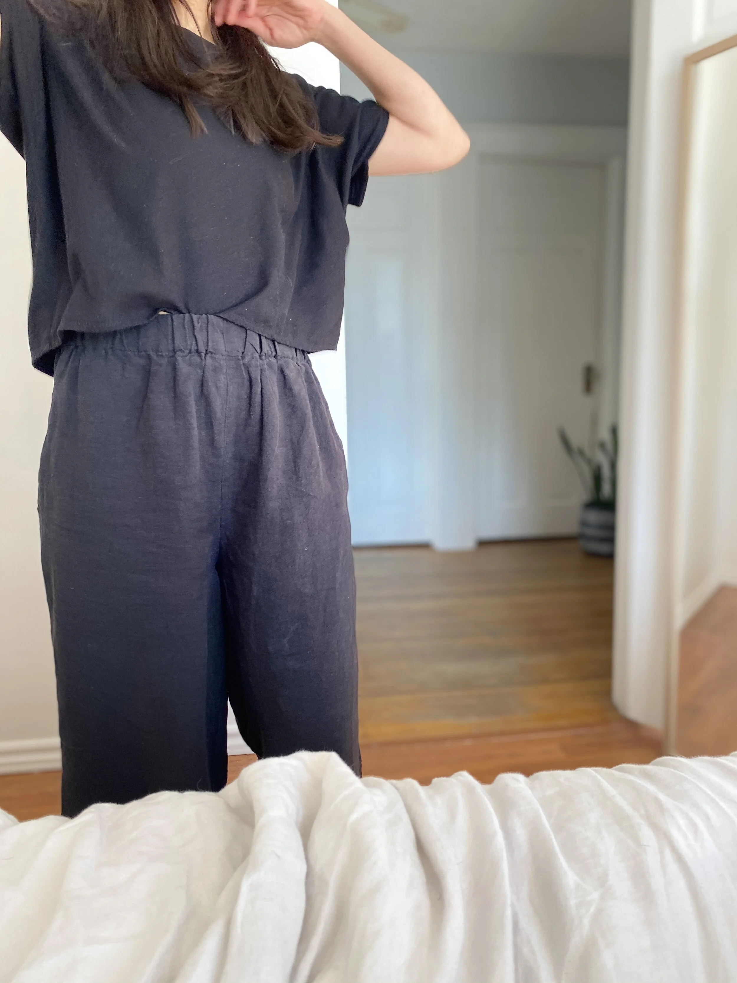 Linen Josephine Pant - Black