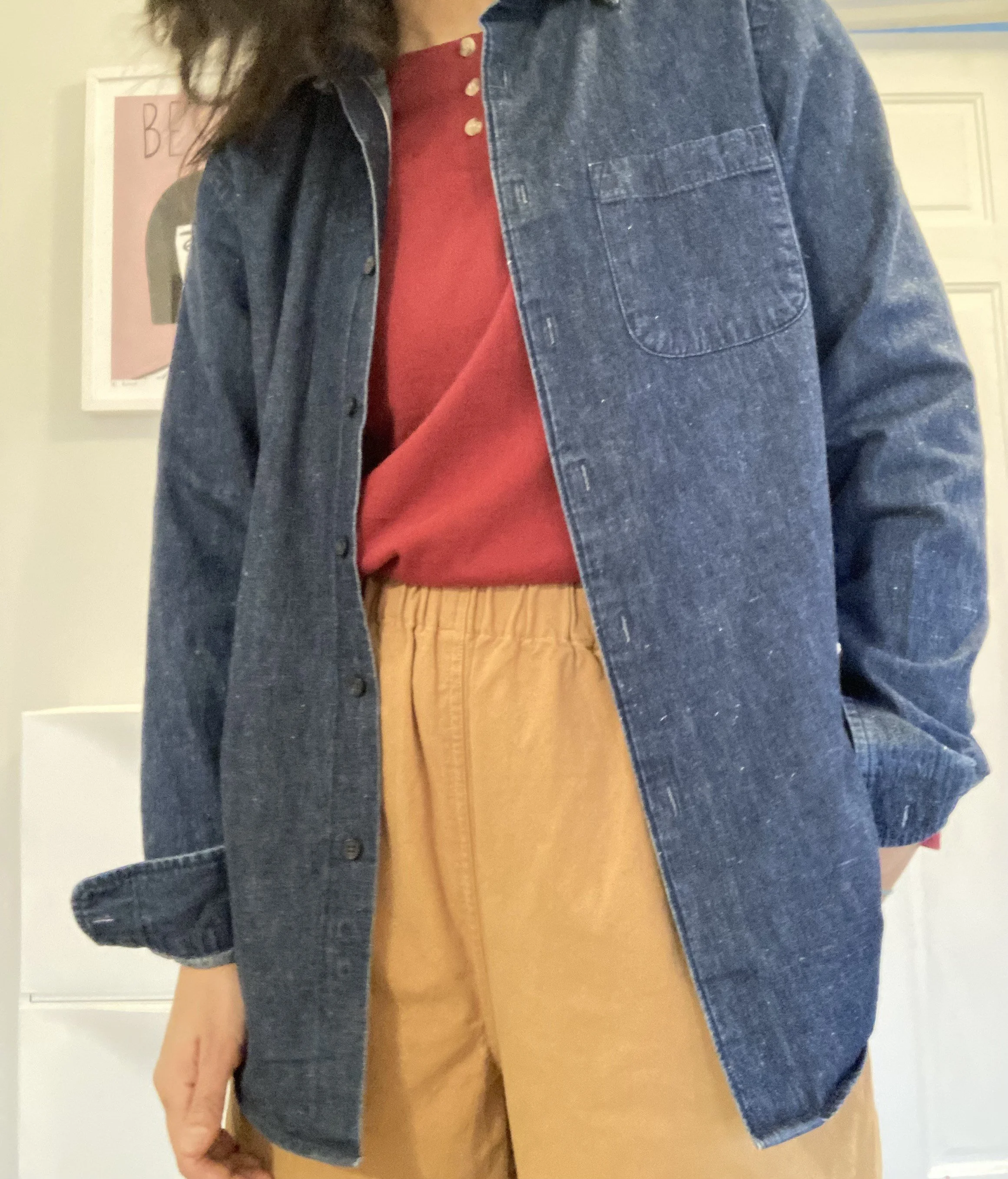 Selvage cotton denim shirt