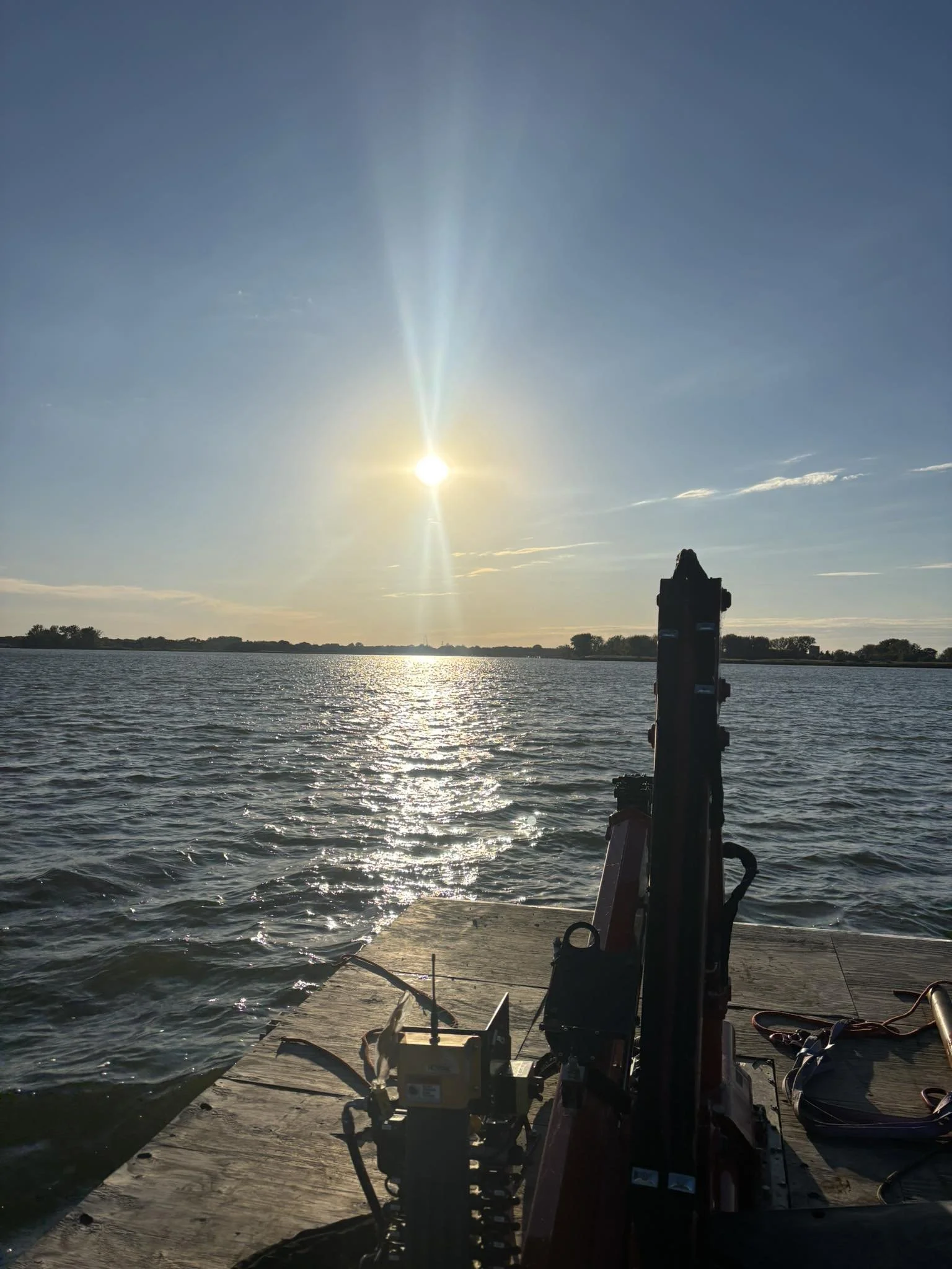 Beautiful sunset over Lake Erie from Pipe Creek Enterprises barge