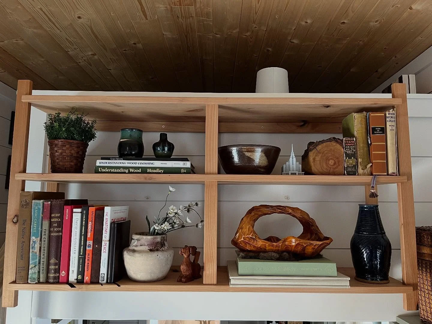 I&rsquo;ve made two of these floating bookcases for our tiny home so far, and we love them! Getting to customize how tall and deep each shelf is makes fitting our books and decor so much easier! And are we the only ones that have a hard time finding 