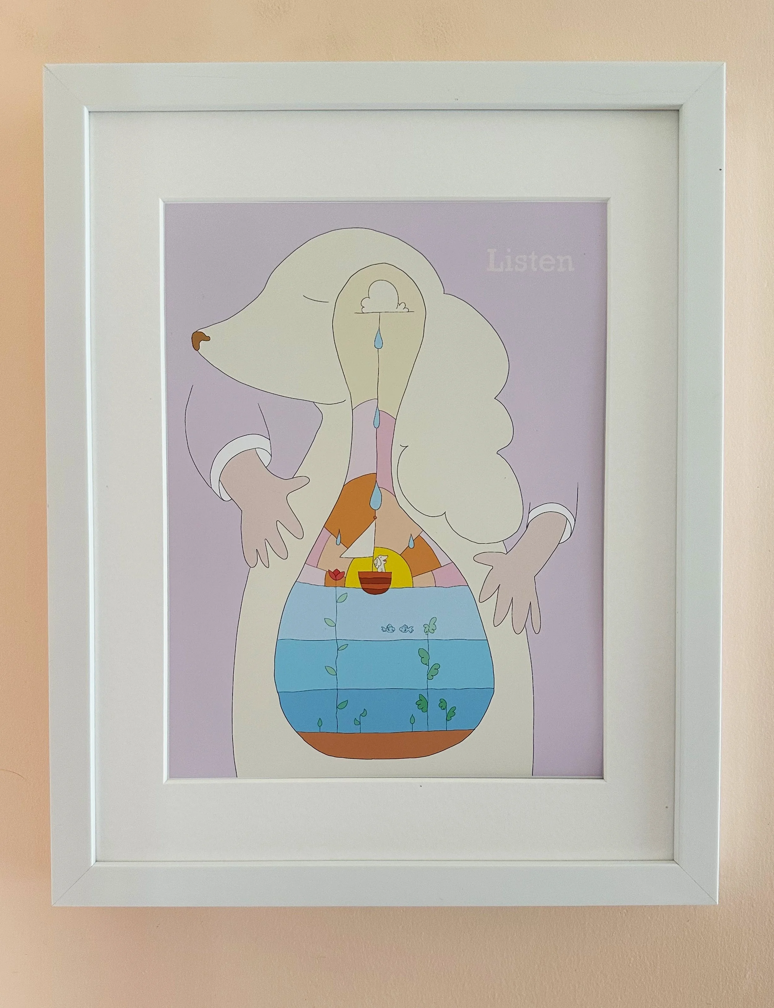 King Zucchini "Listen"  unframed print