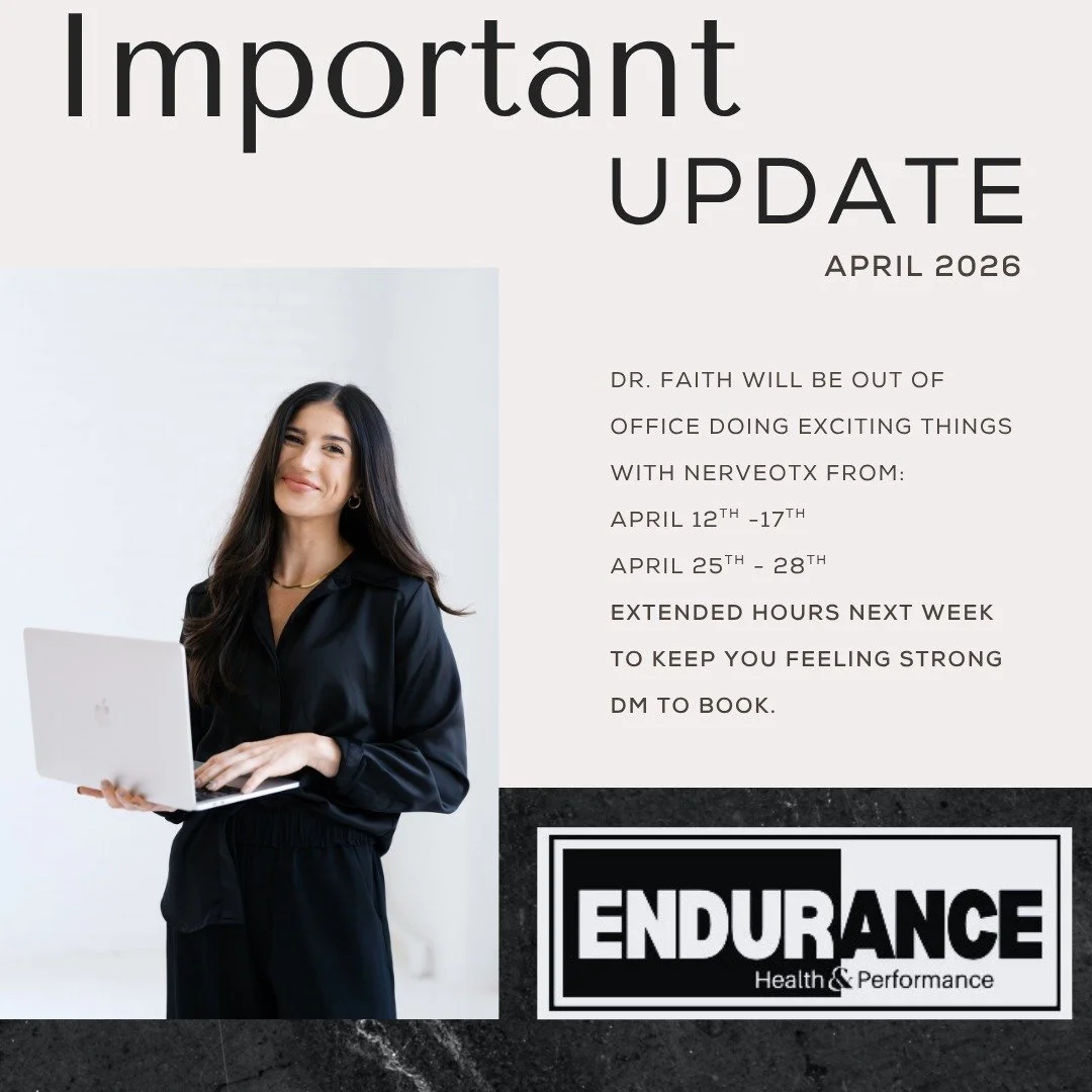 Hi! I will be out of town April 12th-17th and April 25th-28th! Stay on the lookout for updates about what I will doing with Endurance in May.. 🤗
Until then get on the books before I leave! The next couple weeks I will have extended hours M-Saturday 