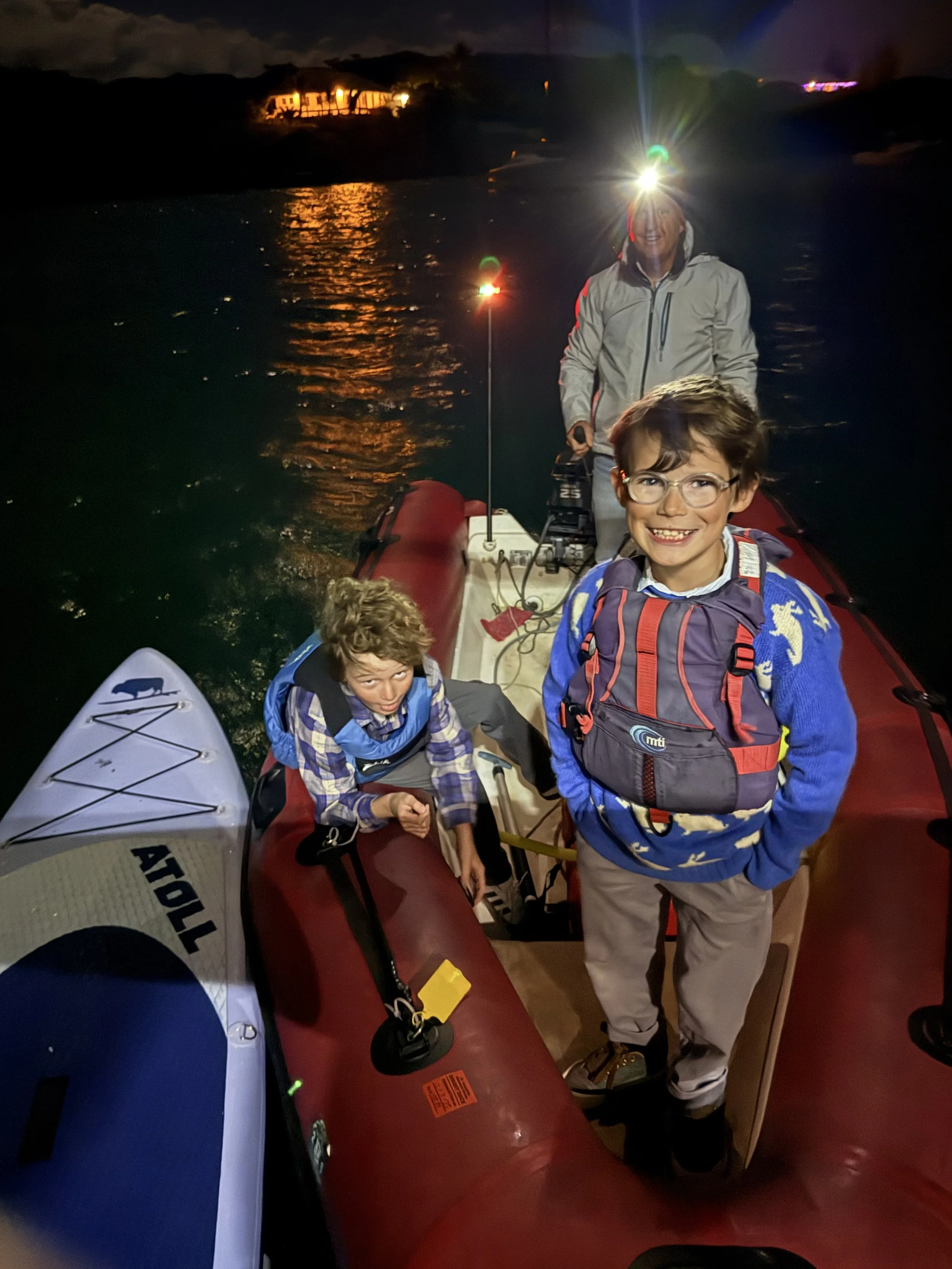 Dingy ride back from NYE dinner