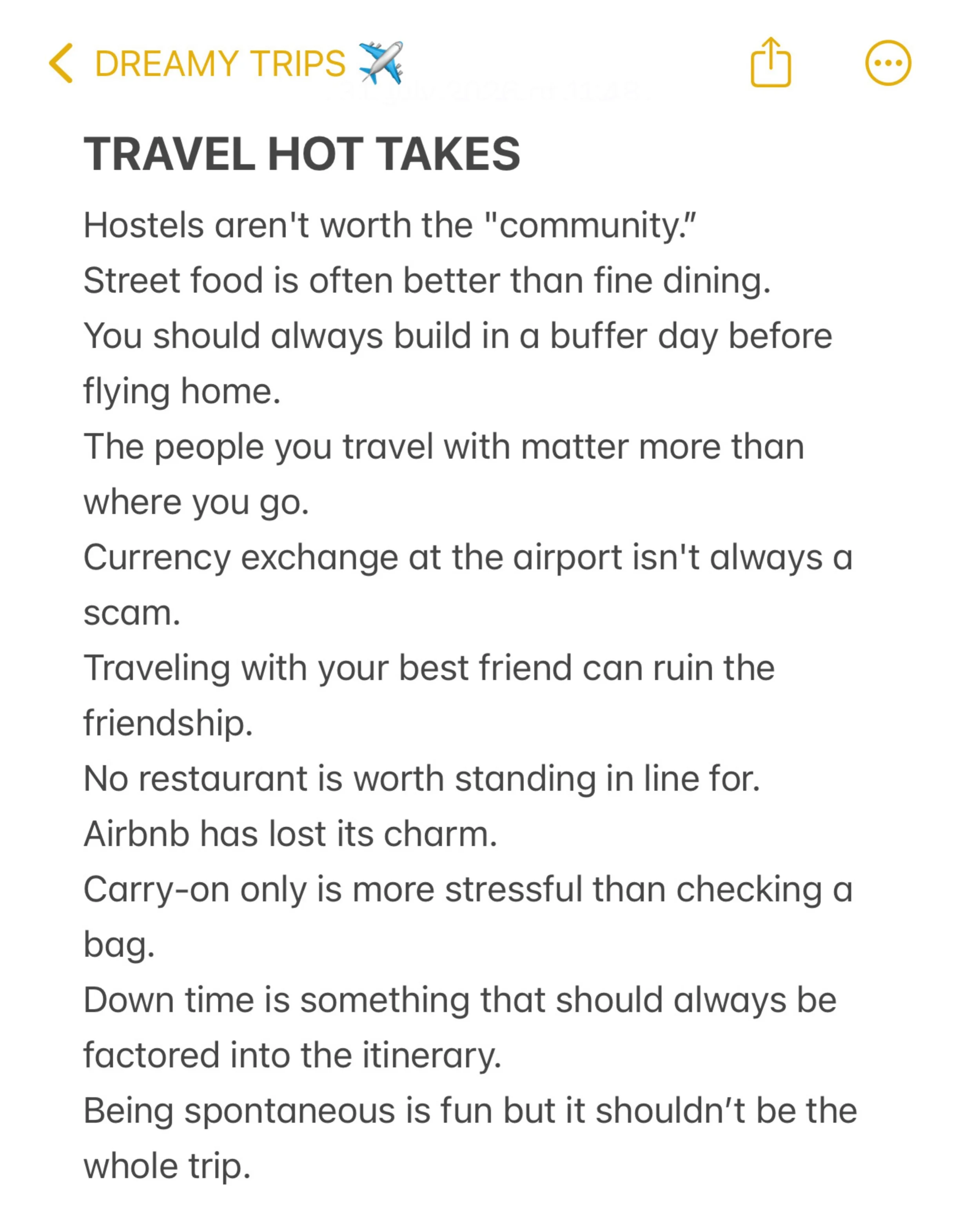 Some travel opinions are probably going to divide the group chat...

But after travelling quite a lot, these are a few things we&rsquo;ve definitely changed our minds about.

Agree or disagree? We want to know. 👇🏼