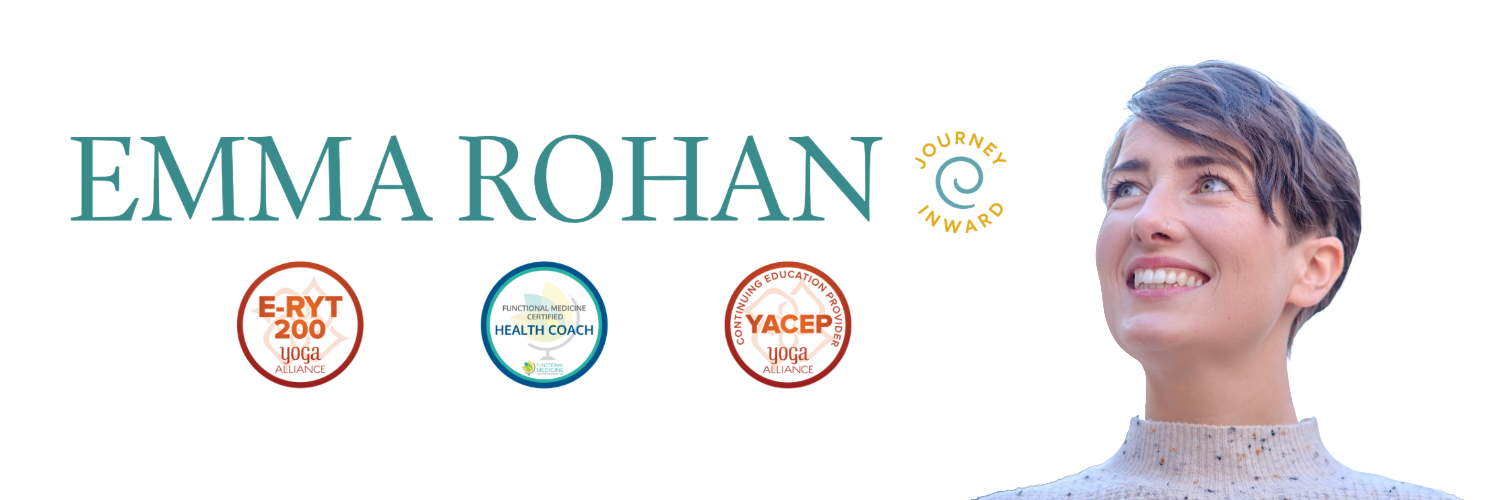 A woman with short brown hair smiling at the camera, with the name 'Emma Rohan' in large green letters and several certification logos below her name.