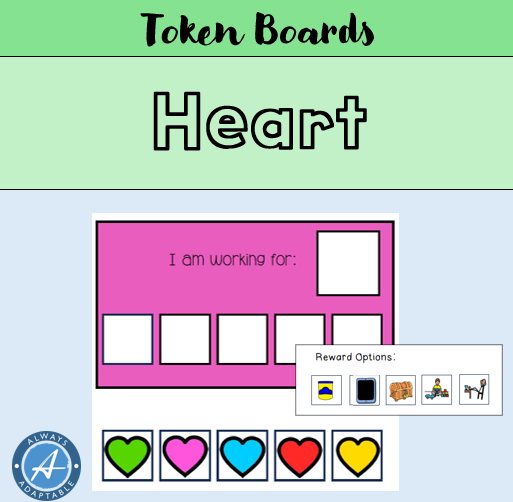 5-Frame Token Board | Heart Theme