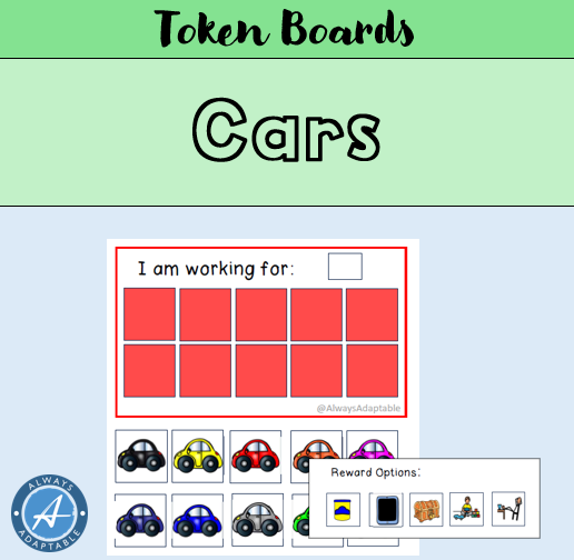 10-Frame Token Board | Cars Theme