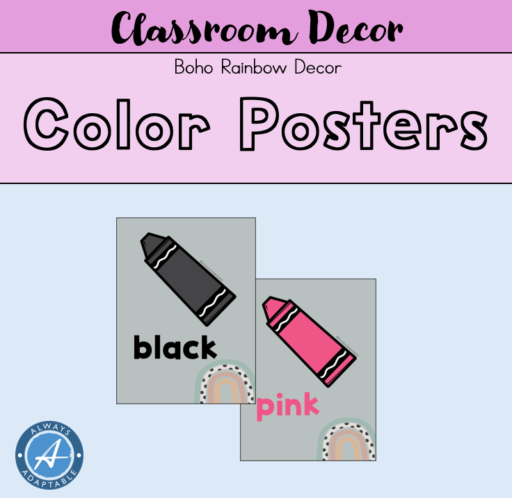 Color Posters | Boho Rainbow Theme