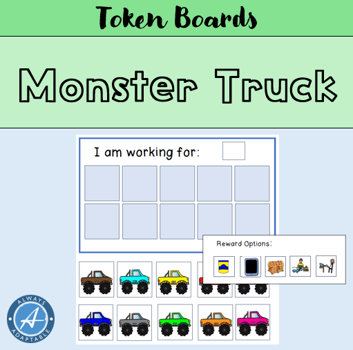 10-Frame Token Board | Monster Truck Theme