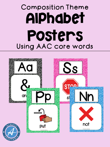 Composition Themed - AAC Core Word Alphabet