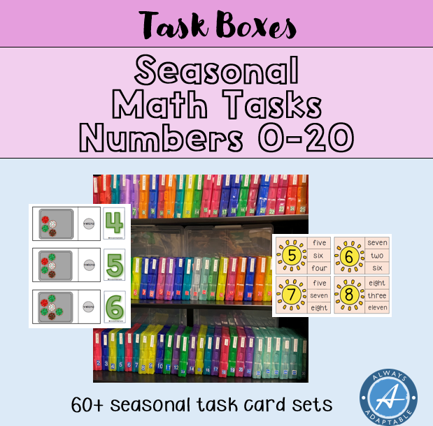 Seasonal Task Cards - Numbers 0-20