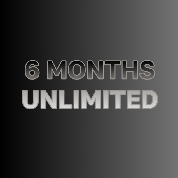 Text reading '6 MONTHS UNLIMITED' on a gradient background.