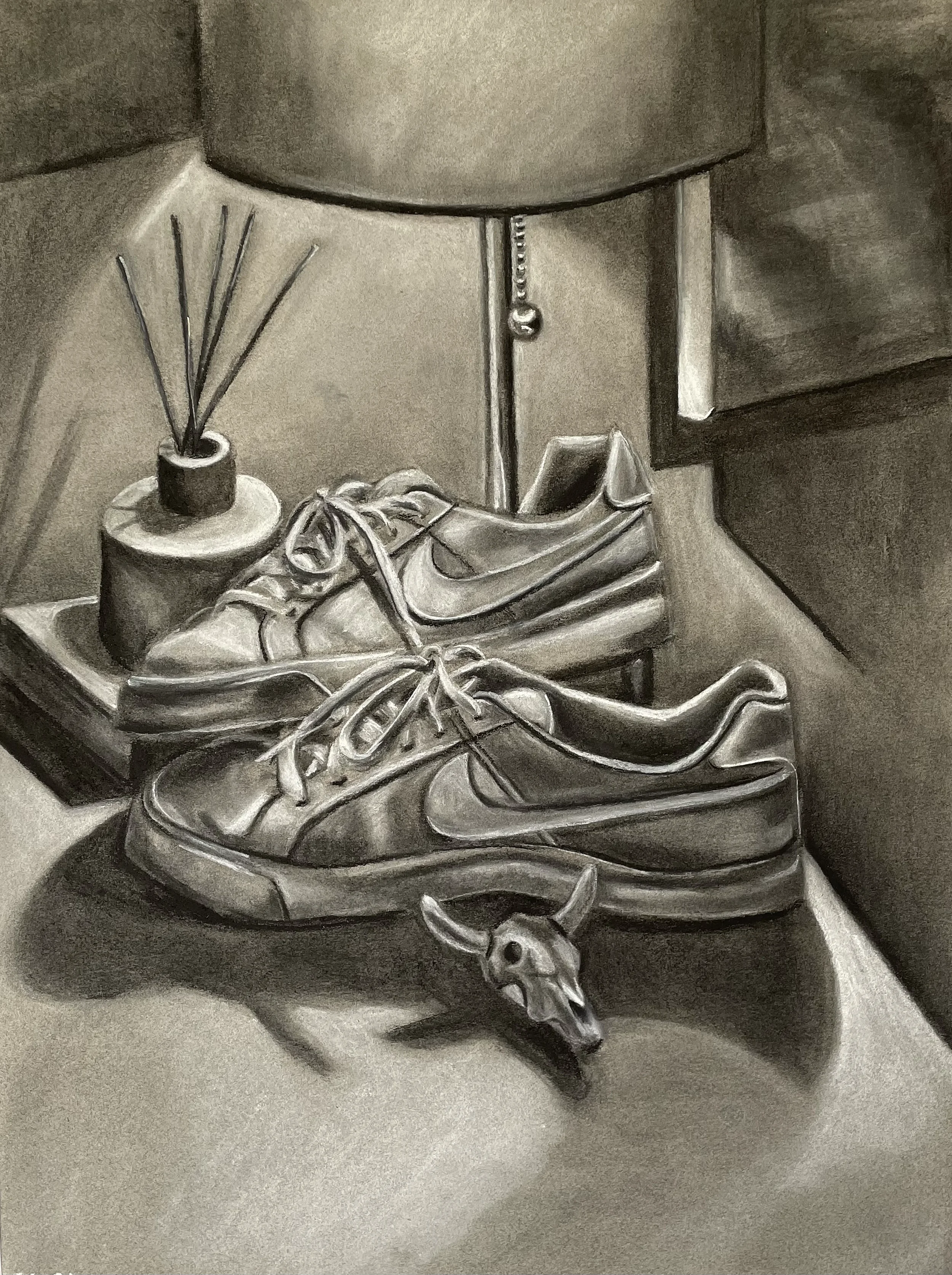 12 x 18 in - charcoal on toned paper - from observation 