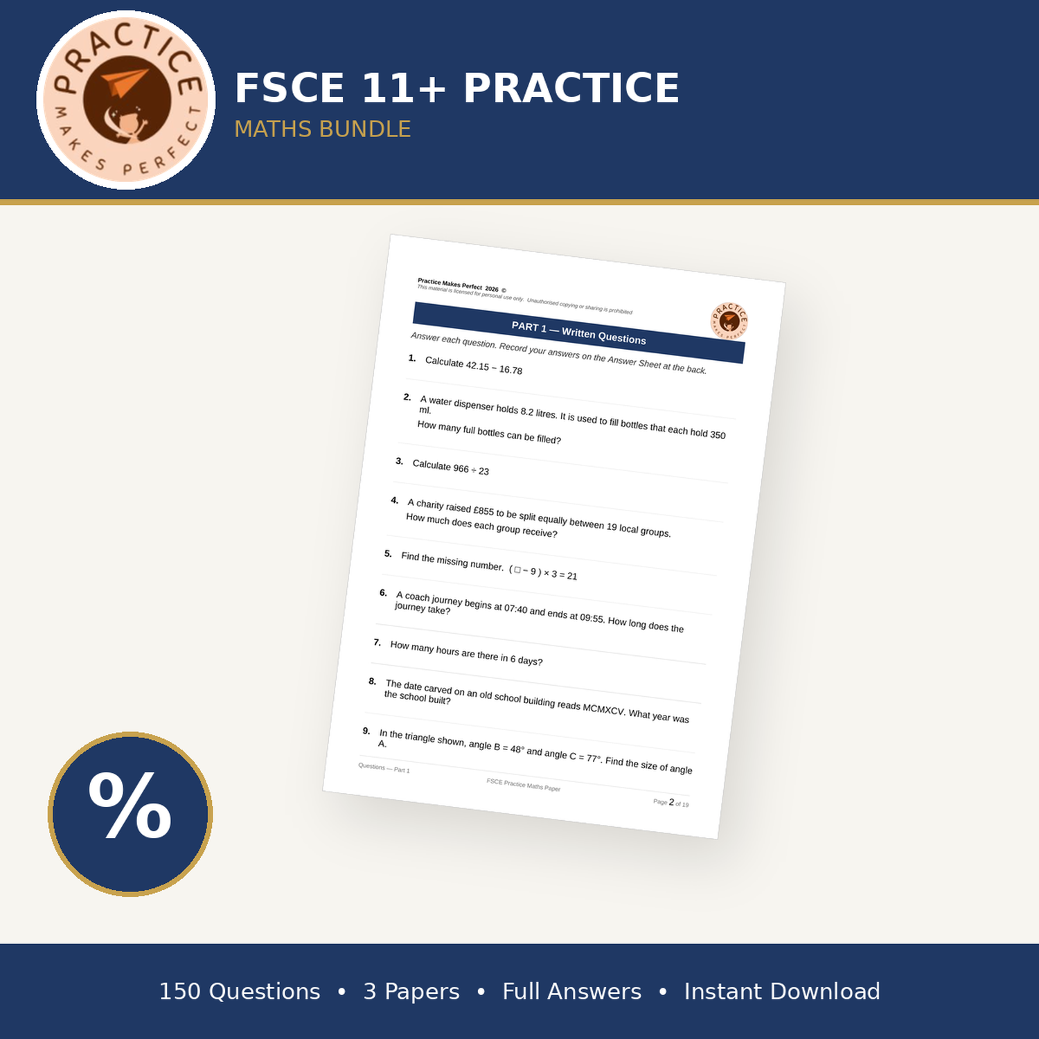 FSCE 11+ Maths Bundle