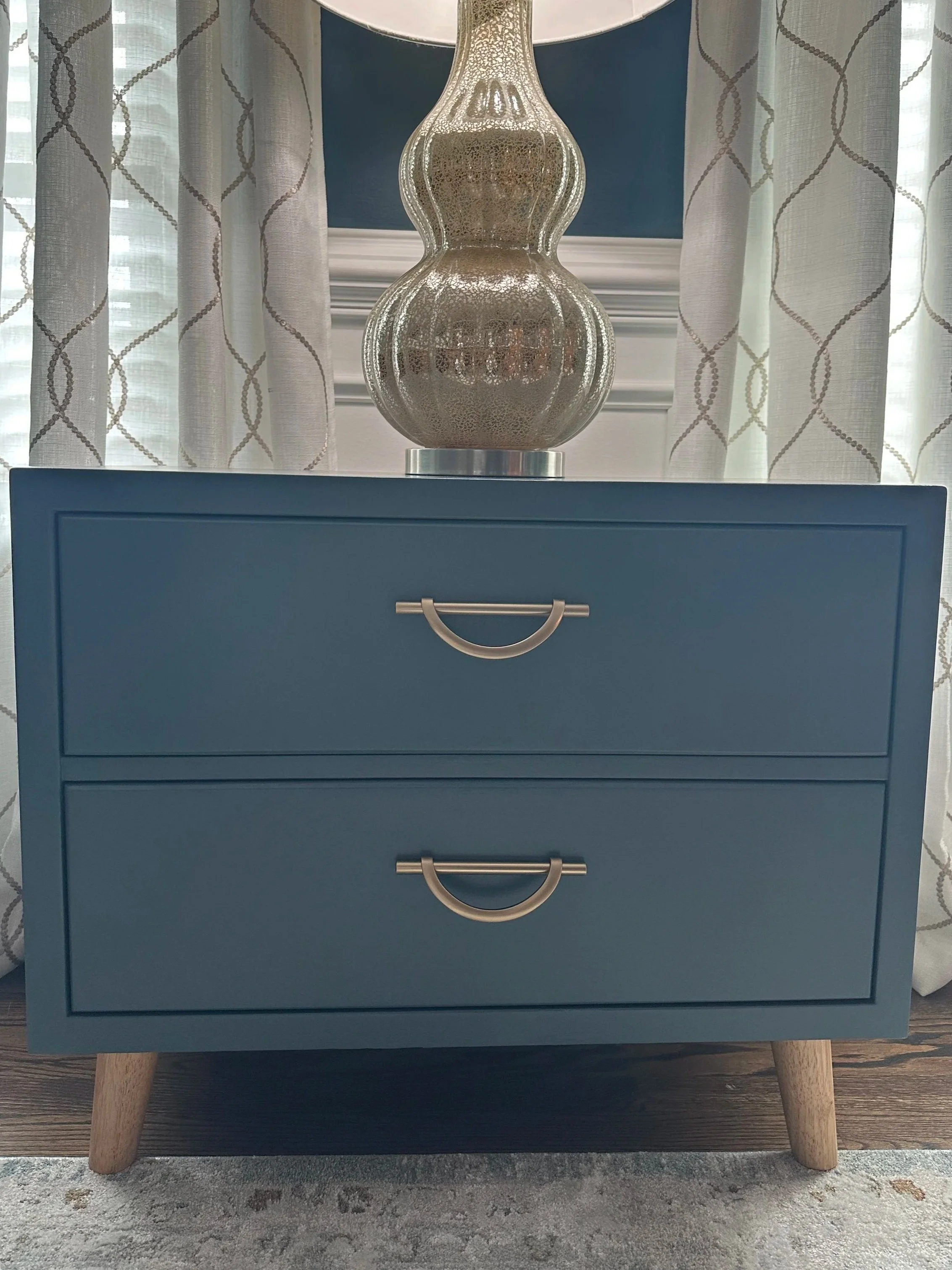 Upcycled Blue Nightstand – Unique & Charming