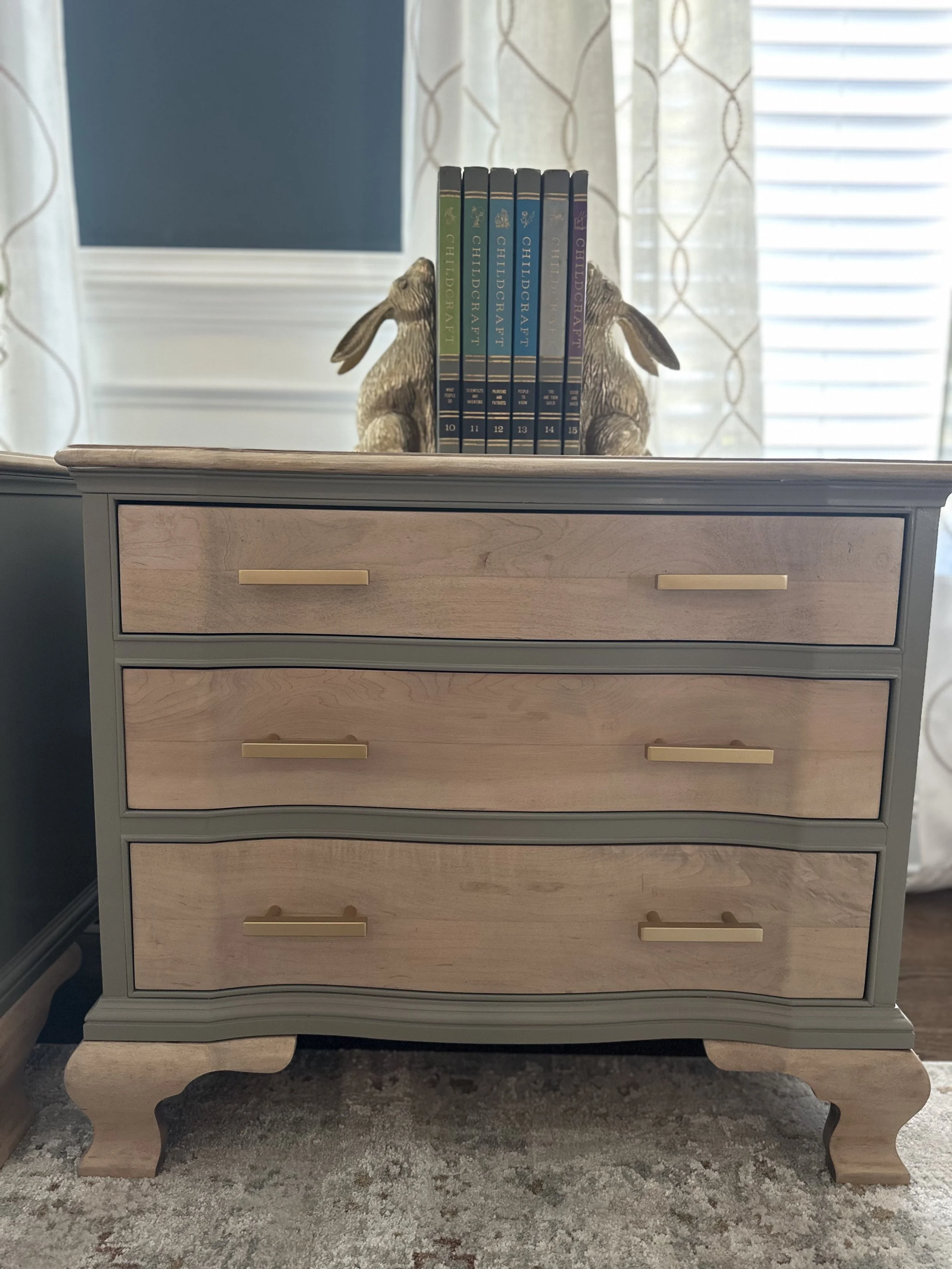  Set of 2 Henredon Solid Wood Nightstands – Modern Refinish