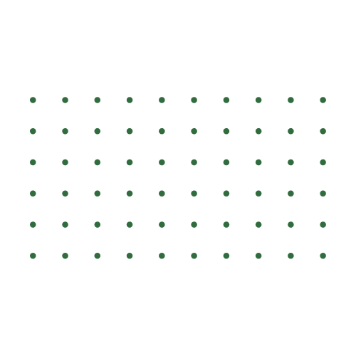 A black and white image showing a grid pattern composed of evenly spaced green dots.