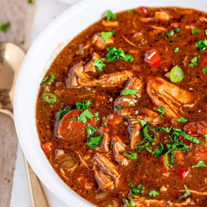 BEEF SAUSAGE & CHICKEN GUMBO