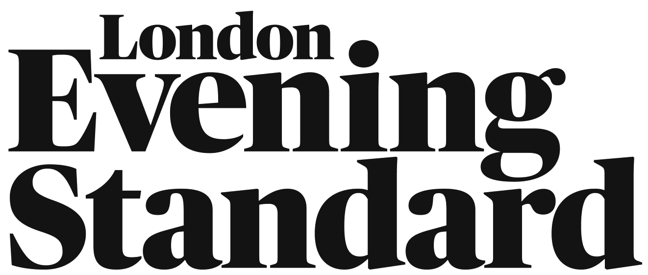 Text saying 'London Evening Standard' in black letters on a transparent background.