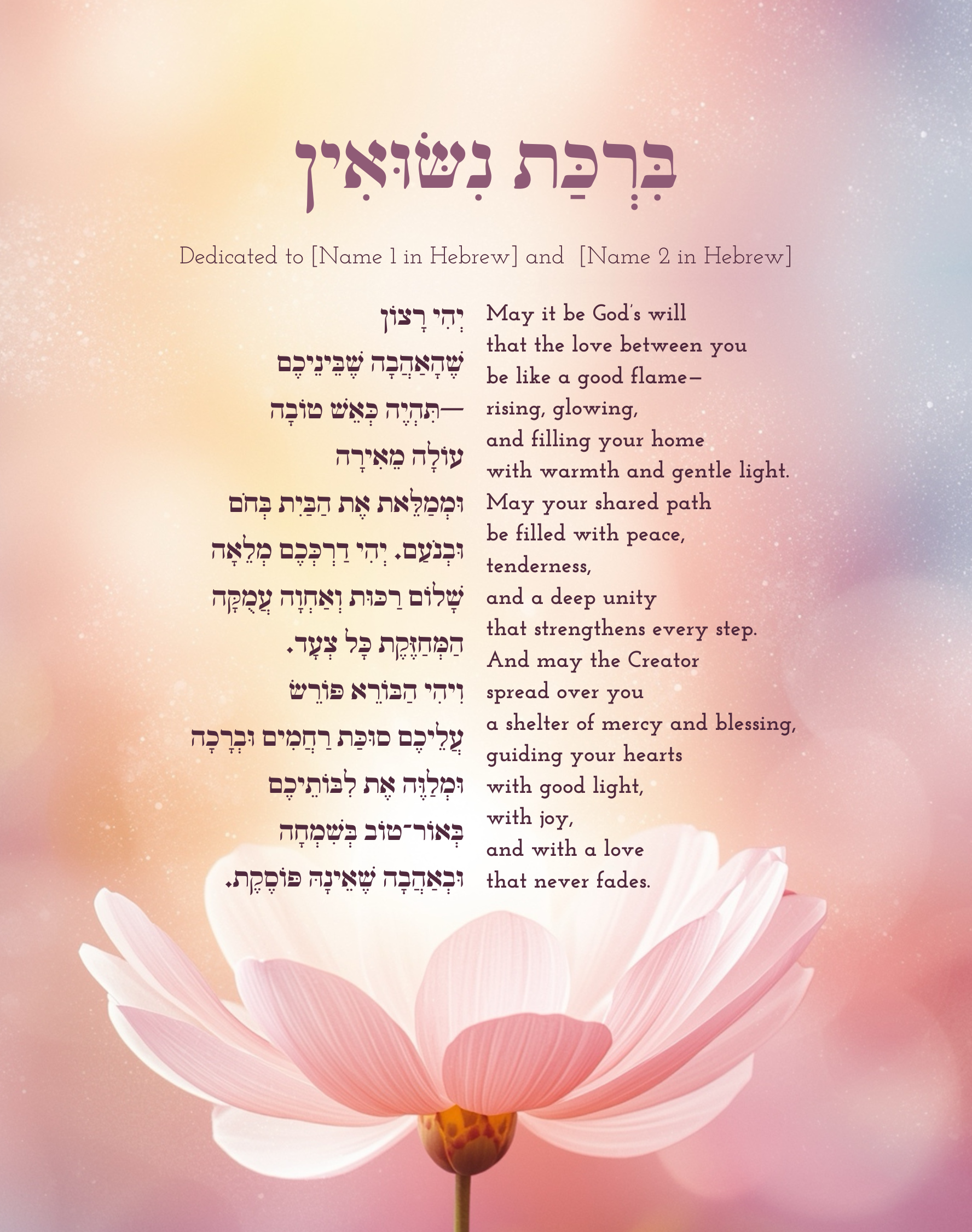 Anniversary Blessing - Customized to Persons Names - Edition 1