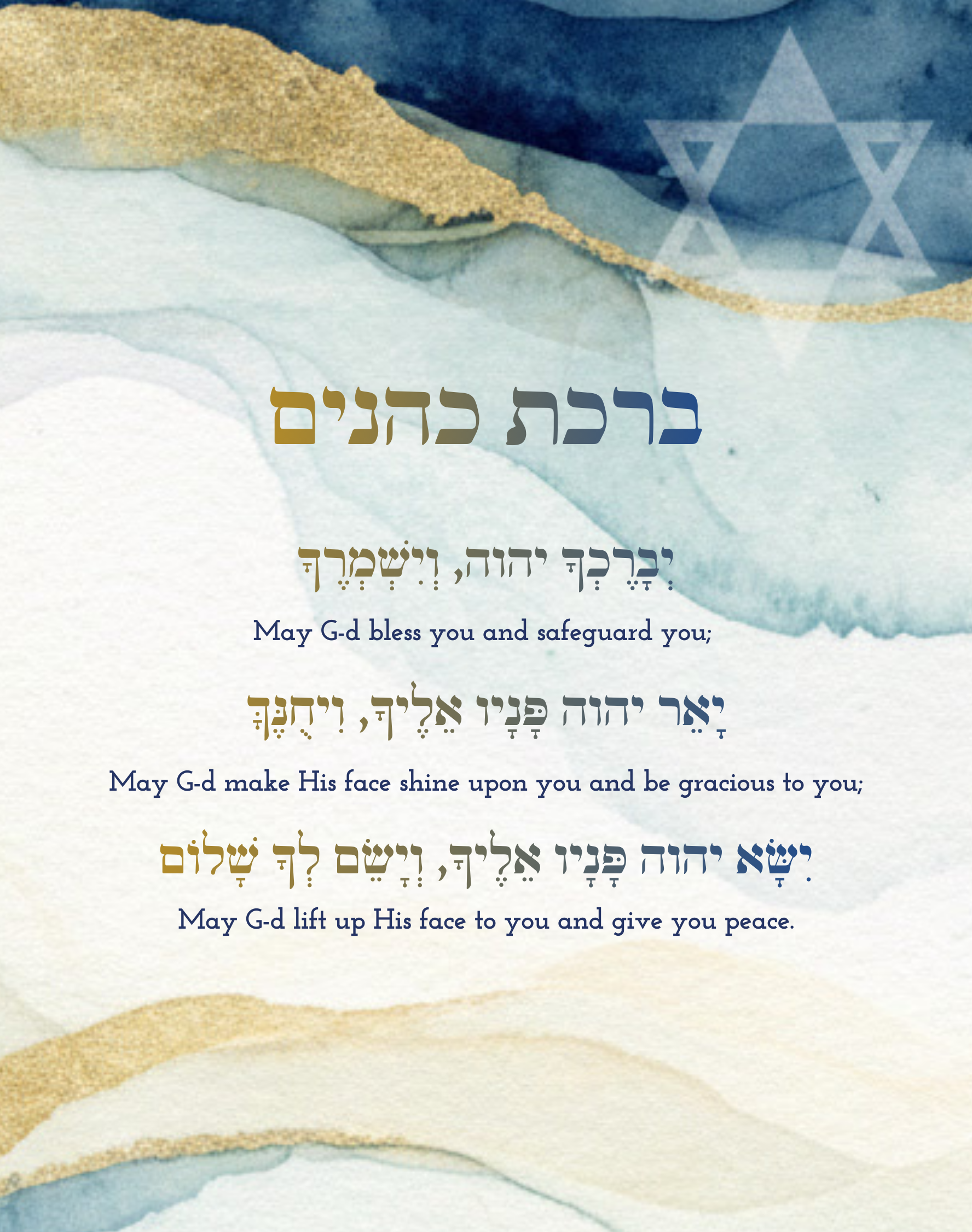 Birkat Cohanim Blessing - Edition 2