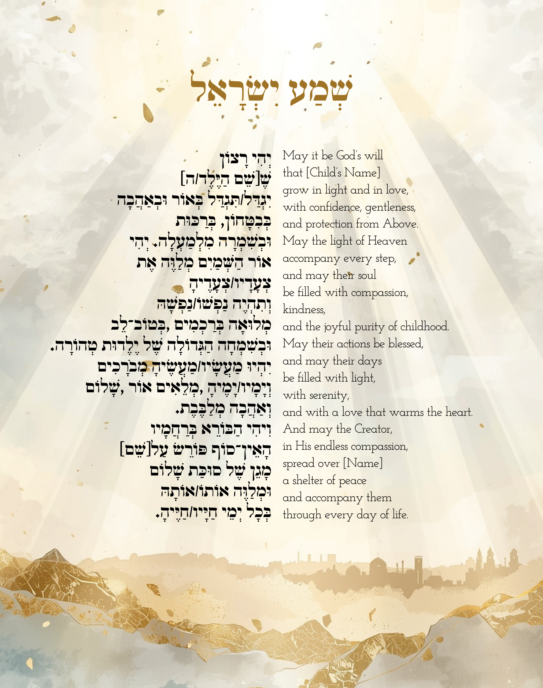 Shema Yisrael - Baby & Children Personalized Blessing Edition 3.png
