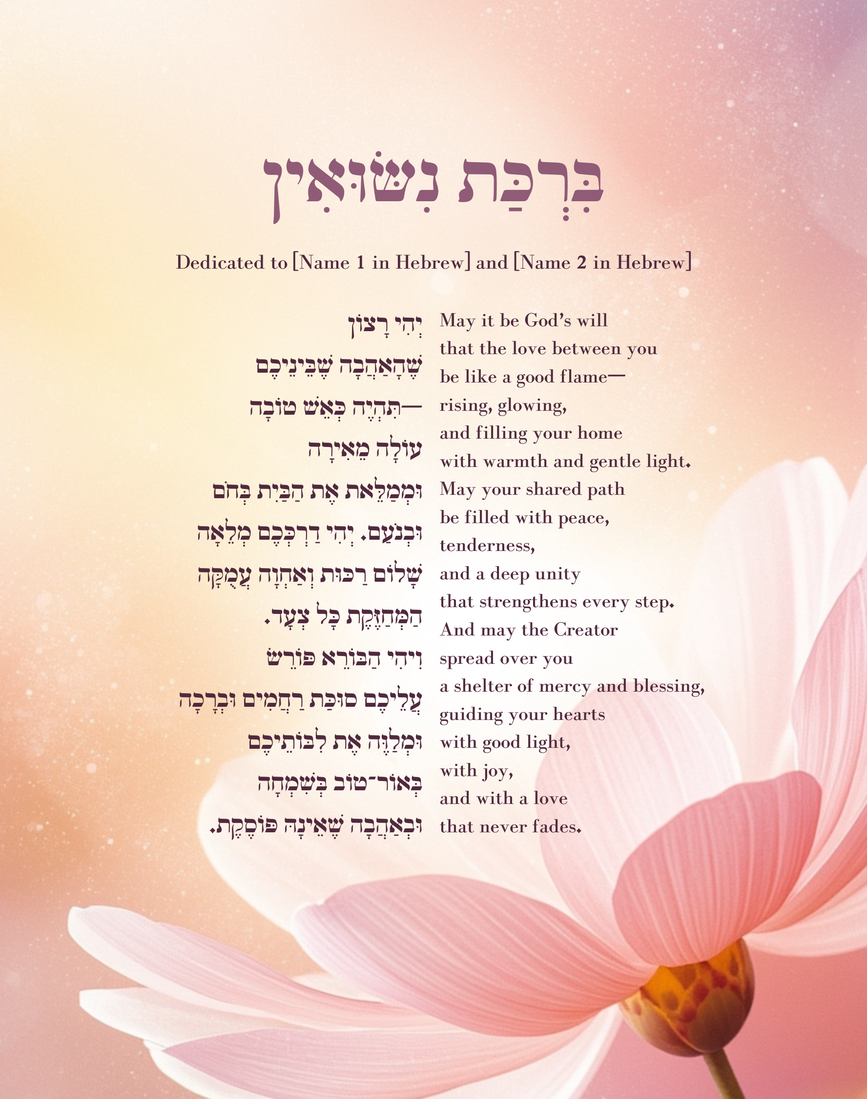 Anniversary Blessing - Customized to Persons Names - Edition 3