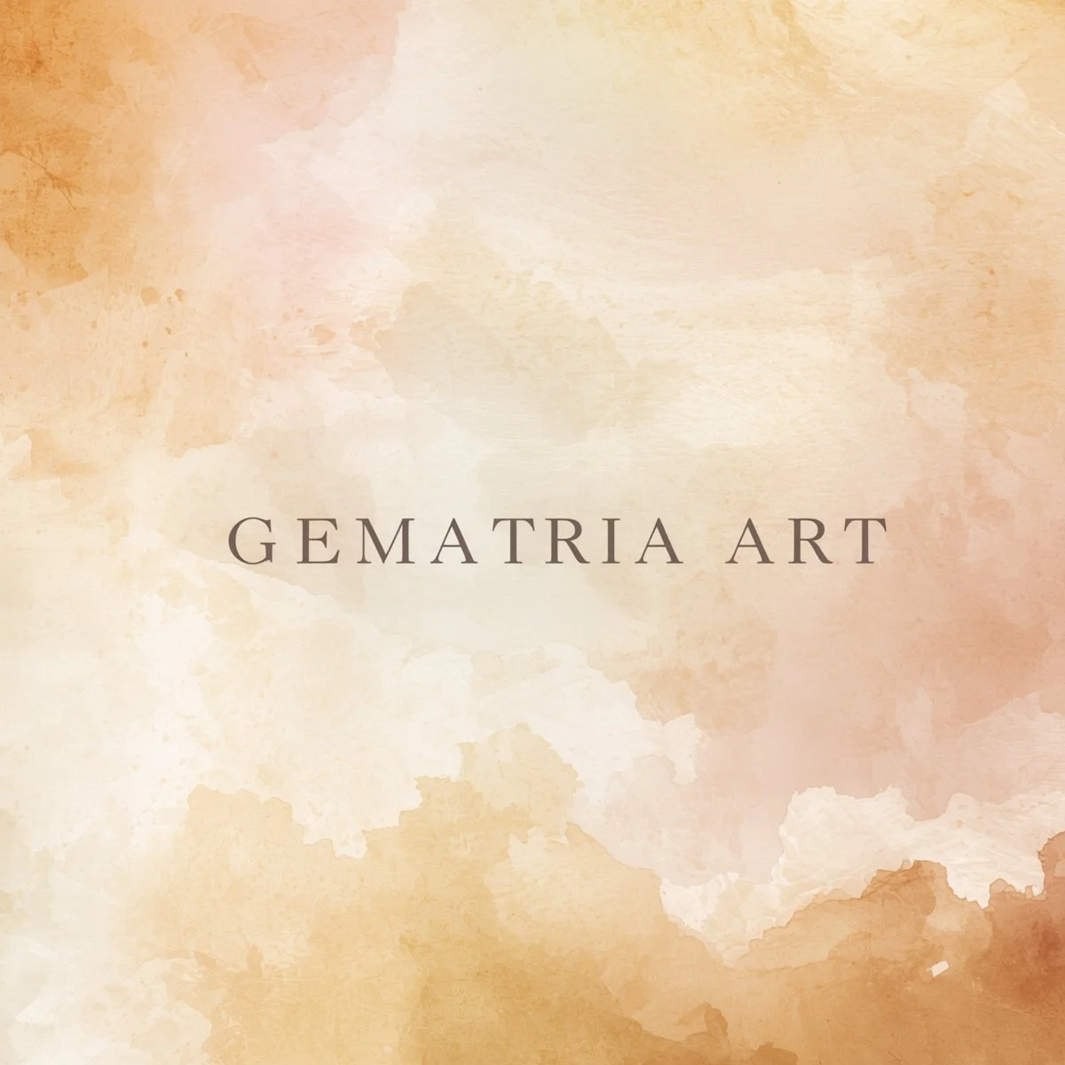 Watercolor background with the text 'Gematria Art' in the center.