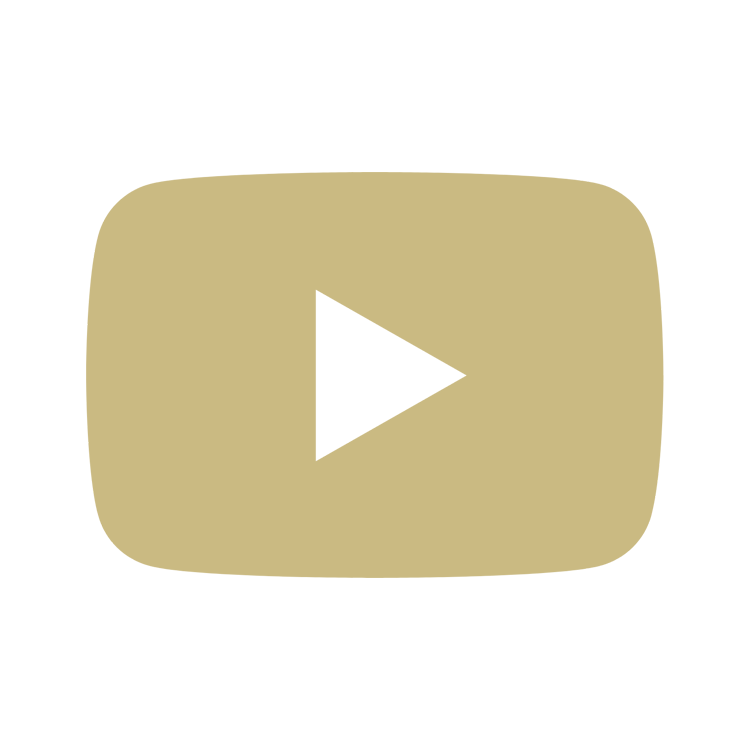 A beige colored play button icon resembling the YouTube logo.